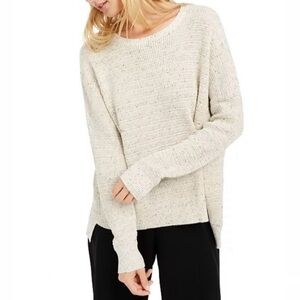 Eileen Fisher Marled Organic Cotton High-Low Sweater